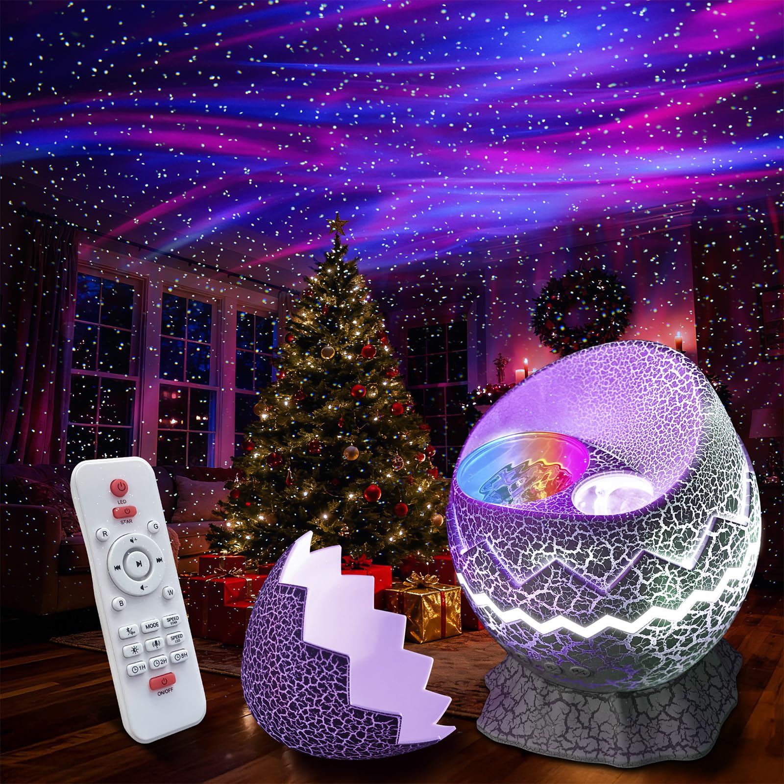 Rossetta Star Projector, Galaxy Projector for Bedroom Nebula Night Light Projector with Noise, Bluetooth Speaker, Timer and Remote, Kids Room Decor, Birthday, Party, Gifts for Kids Teens Adults: Space Gray