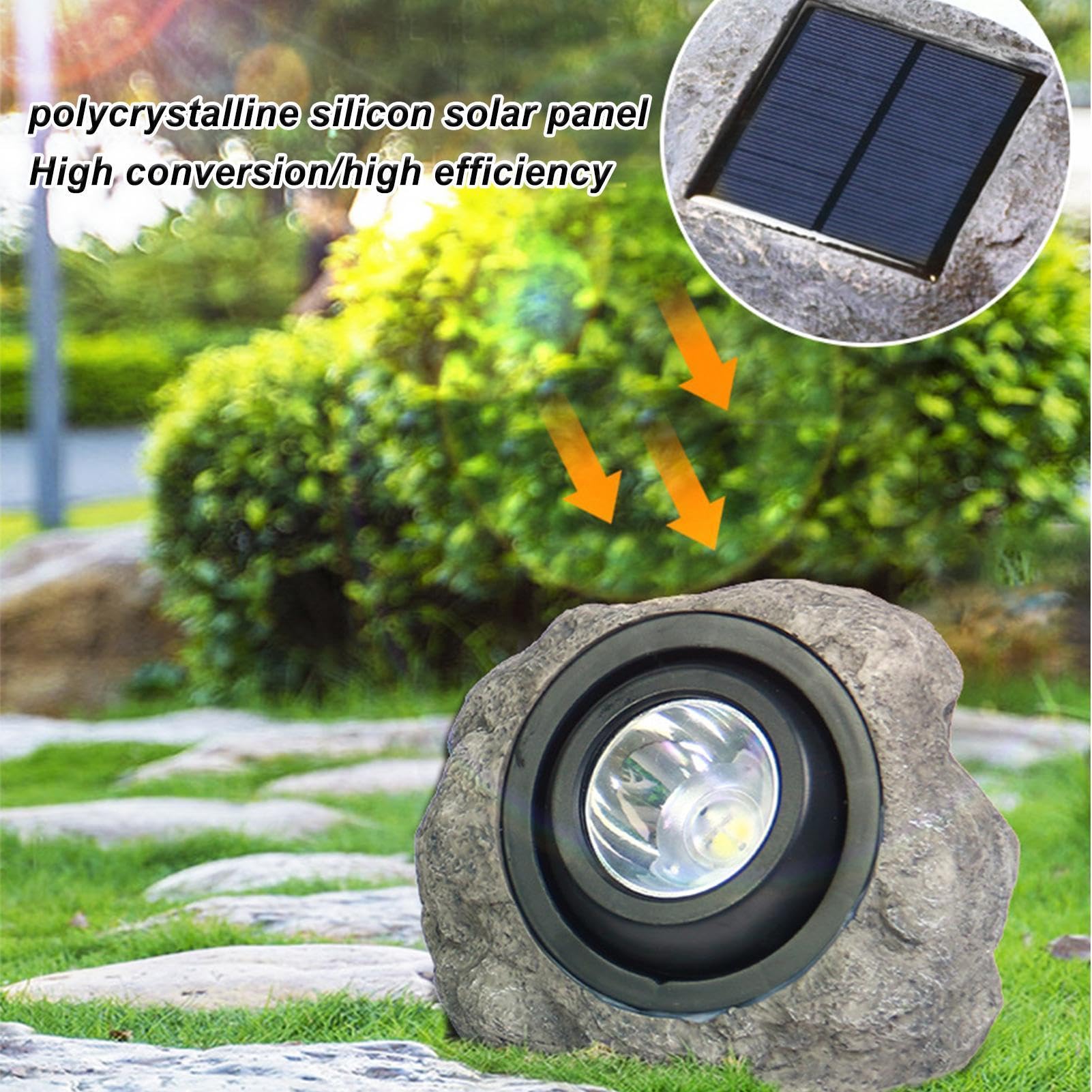 Solar-Felsenlichter, wasserdicht | LED für Garten Stein Landschaft Dekoration Weg Hof Rasen Terrasse