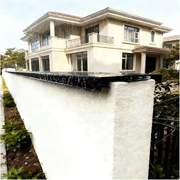 Metal Parapet Wall Coping Weatherproof for Decoration Protection, Fence Wall Cap with Light Strip Channels, Courtyard Walls Top Cover PlateMid Plate L-3.2 W-8 5/8"