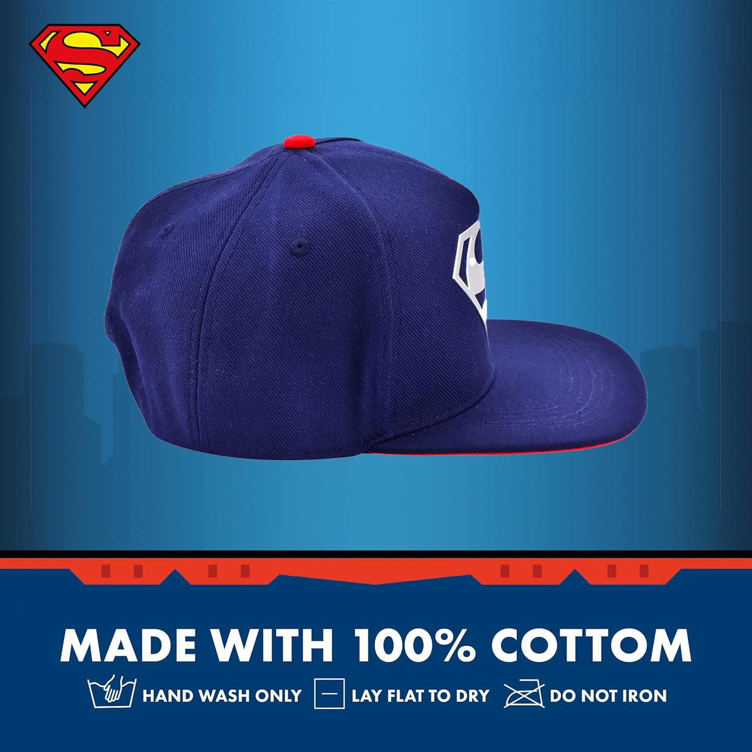 Concept One Unisex-Adult DC Comics Superman Baseball Cap, Adult Adjustable Snapback Hat with Flat Brim for Men and Women - Image 6