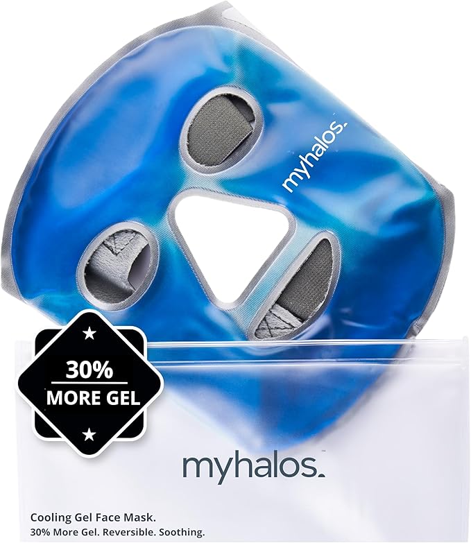 MyHalos Cooling Face Mask Halo Mask Hot or Cold Face Ice Pack for