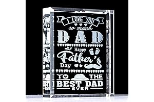 Personalized Father's Day Trophy Crystal Paperweight