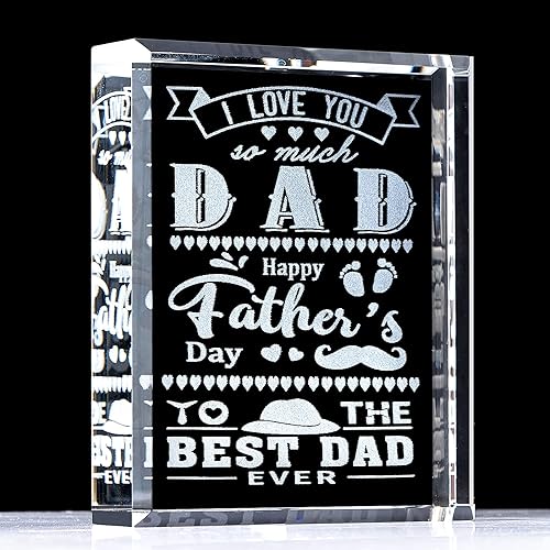 Regalos para papá de hija esposa, pisapapeles de cristal, regalos personalizados para el día del padre para papá de parte de un hijo, grabado Best
