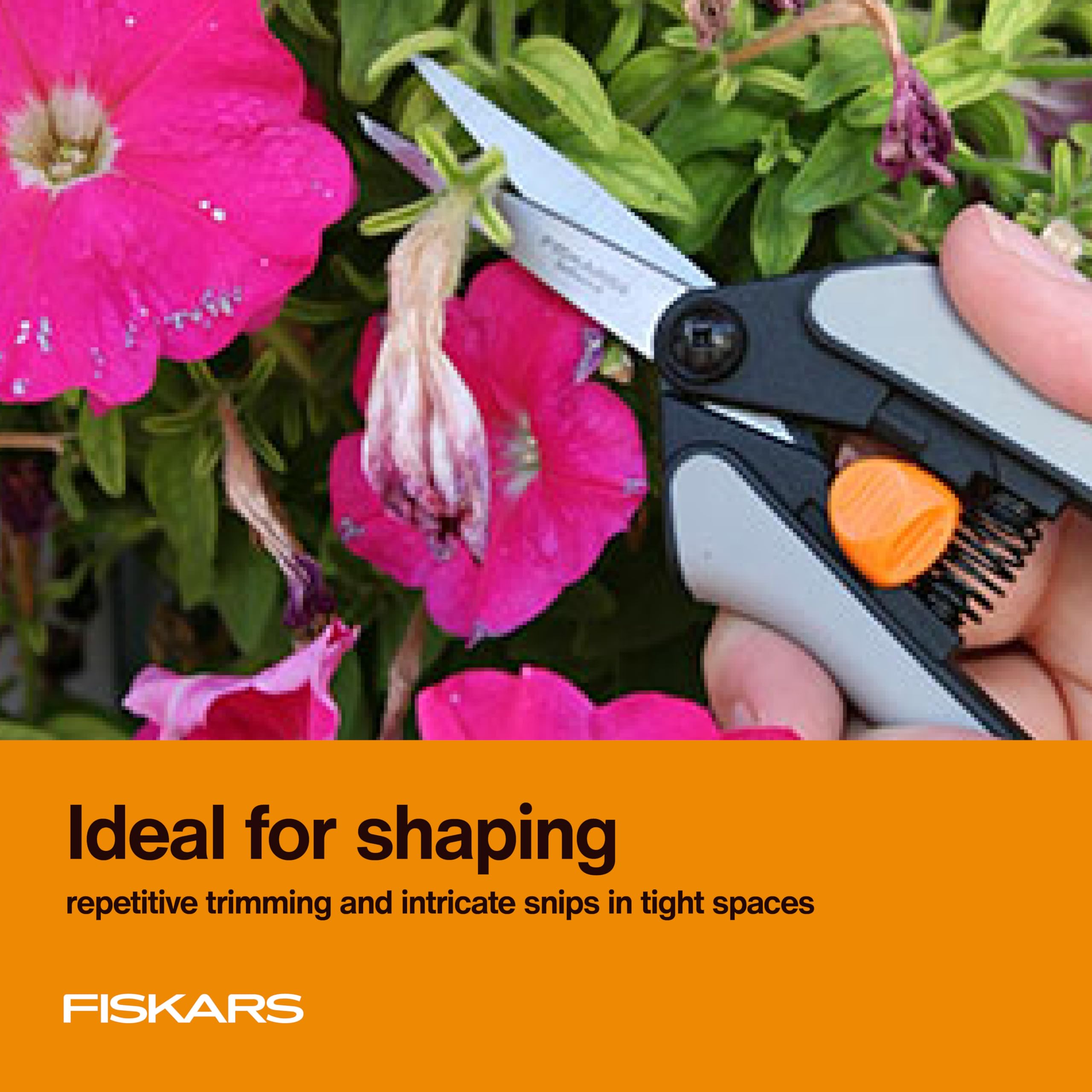 Fiskars 15-teiliges Gartenscheren-Set mit Mikrospitze, Präzisions-Edelstahlklingen, Softgrip-Griffe zum Schneiden und Formen Kleiner Pflanzen