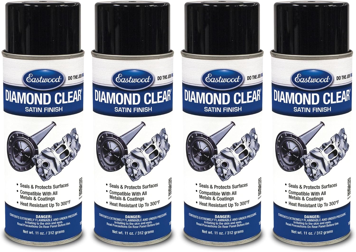 Eastwood Diamond Clear DTM and Painted Surfaces Aerosol Satin 11 Oz | 2 Pack