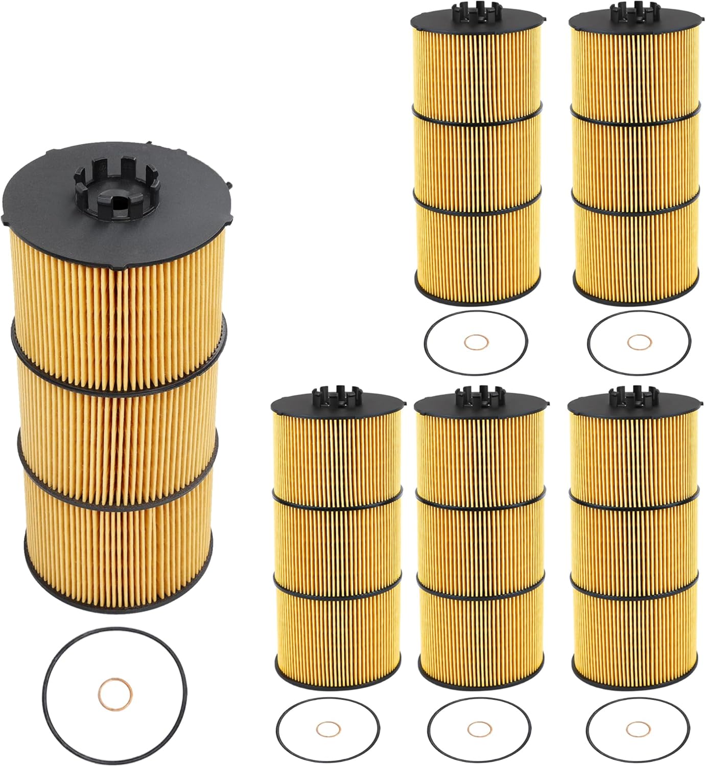 Oil Filter P551005 Fits Detroit Diesel DD13 DD15 DD16 Engines,Compatible with Freightliner Cascadia & Western Star Trucks, Replaces LF17511 P7505 LP5090 A4721800109