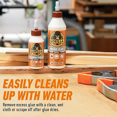 Miniatura 11 de Gorilla Pegamento para madera, proyectos de carpintería para interiores y exteriores, pintable, lijable, resistente a la humedad, sujeción