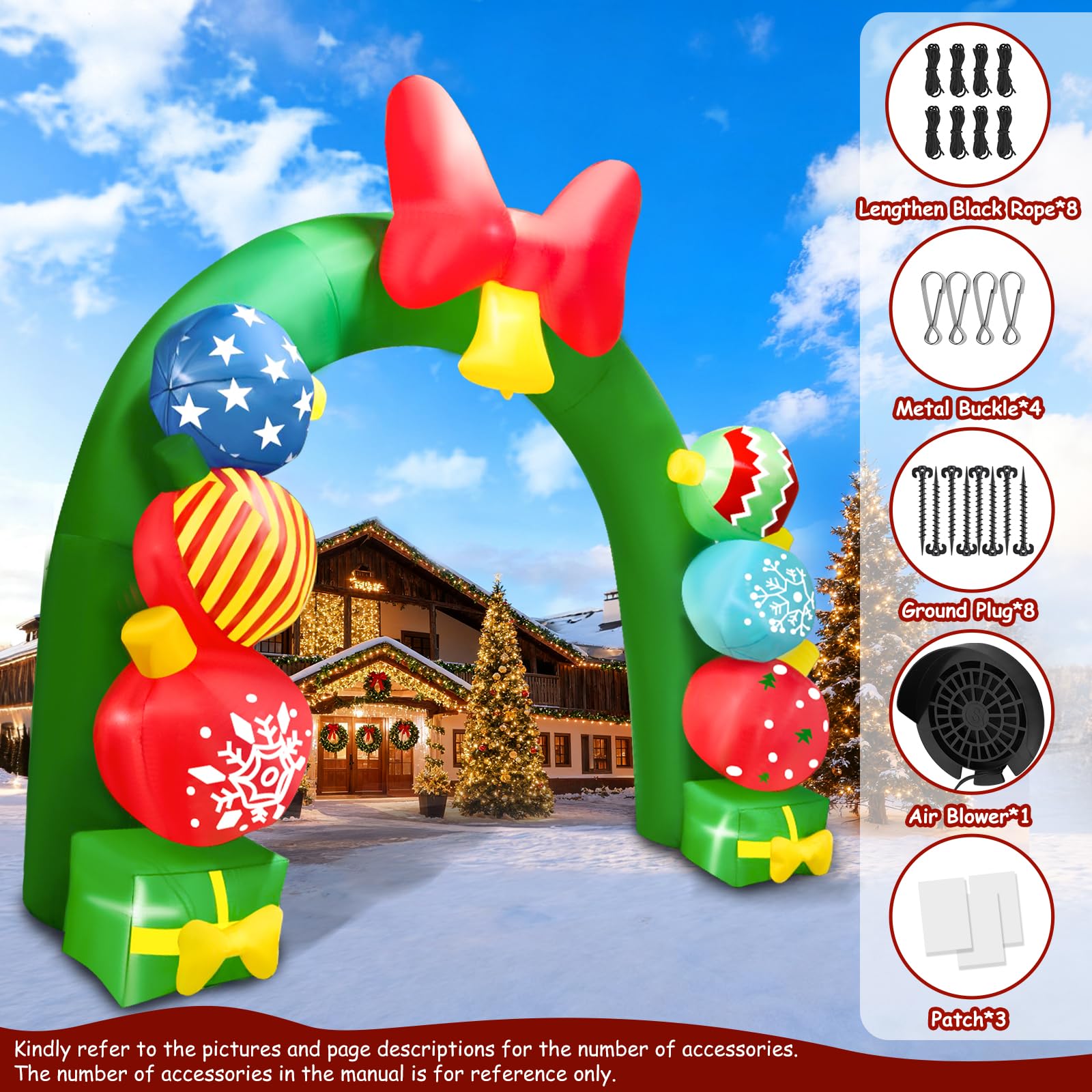 Kalolary Decoración de Navidad Hinchable con iluminación LED – Gran Figura de Navidad para Interior y Exterior, decoración navideña para jardín y casa