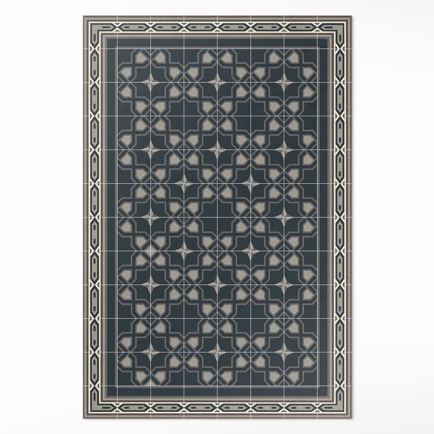 Tapis en vinyle haut de gamme de la collection Floorart Design rectangulaire