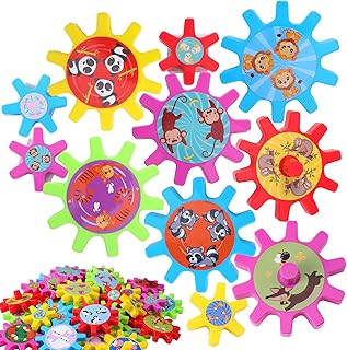 36 Pcs Magnetic Gears Interchangeable Learn Magnetic Spinning Gears for Magnetism Refrigerator or Whiteboard (Animal)