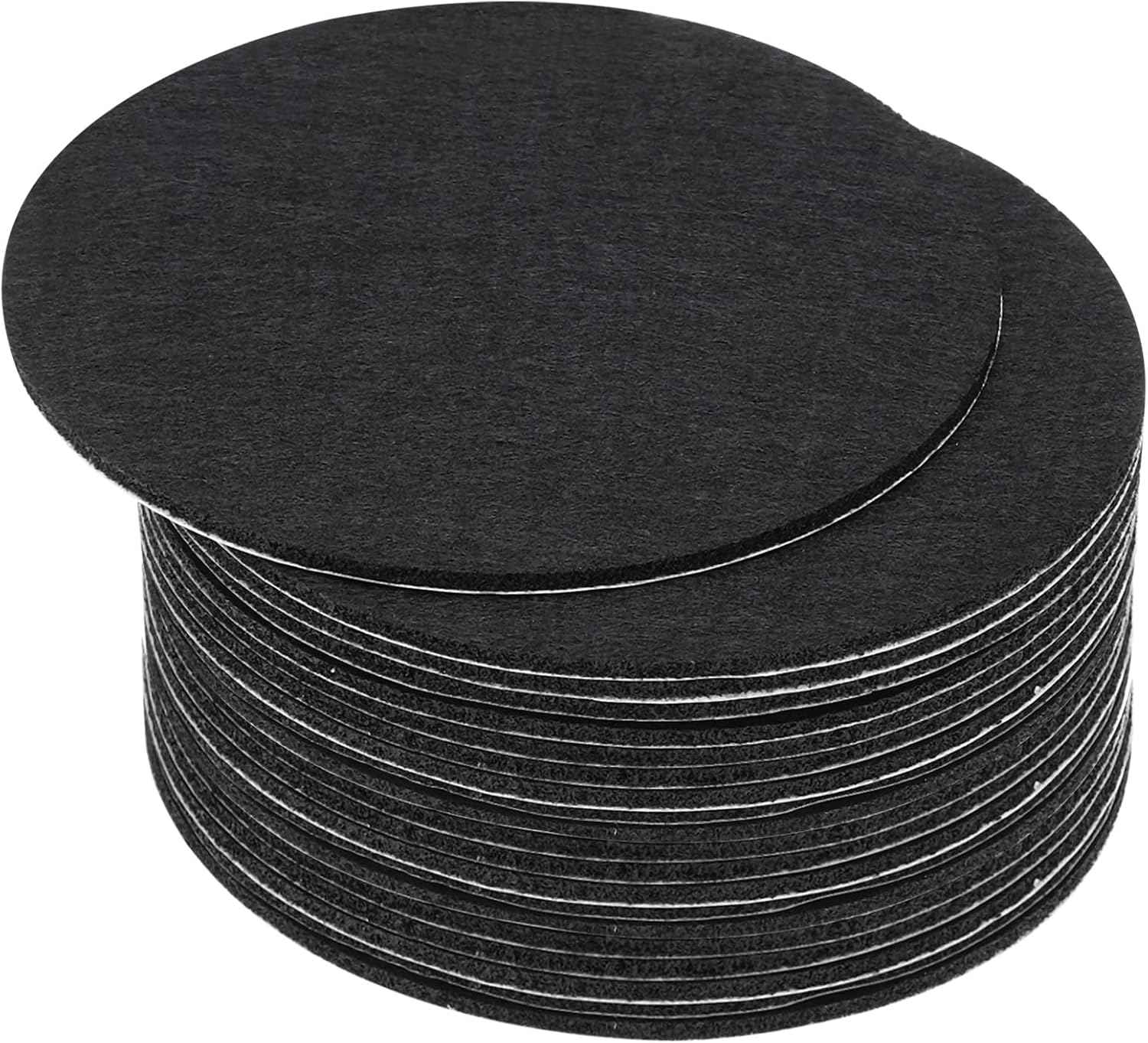 PATIKIL 4 Inch Diameter Lamp Base Felt, 20Pack 2mm Thickness Round Soft Adhesive Non-Slip Anti-Scratch Backed Felt for Lamp Furniture DIY Craft, Black