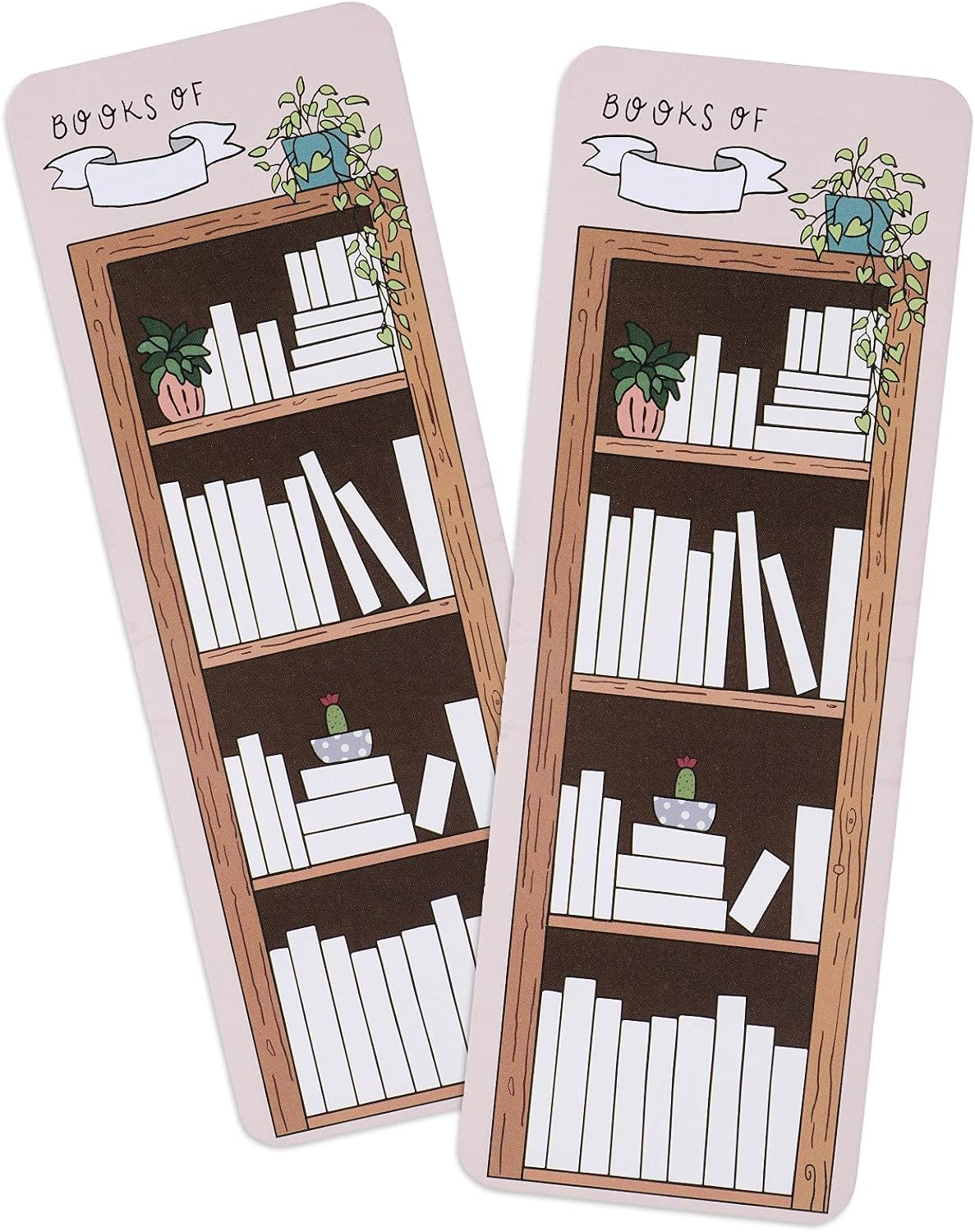 50 Pieces Book Tracker Bookmarks Paper Double-Sided Bookmark Page Markers Book Markers Set for Students Reading (Cute Style)