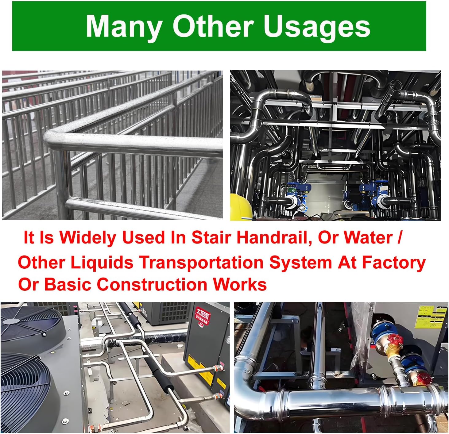 2" 90 Degree SS304 Mandrel Bend Elbow (4 Pack) - Stainless Steel Exhaust Pipe Fitting for Cars, Marine, Industrial Piping