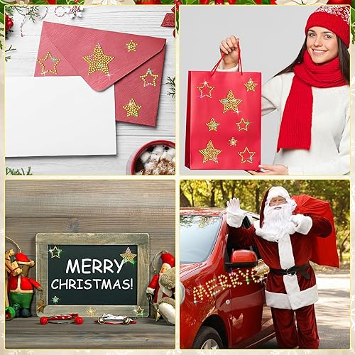 Vista 50 de Epakh 84 calcomanías de estrella de diamantes de imitación, calcomanías de estrella de cristal autoadhesivas con purpurina plateada, para paquete