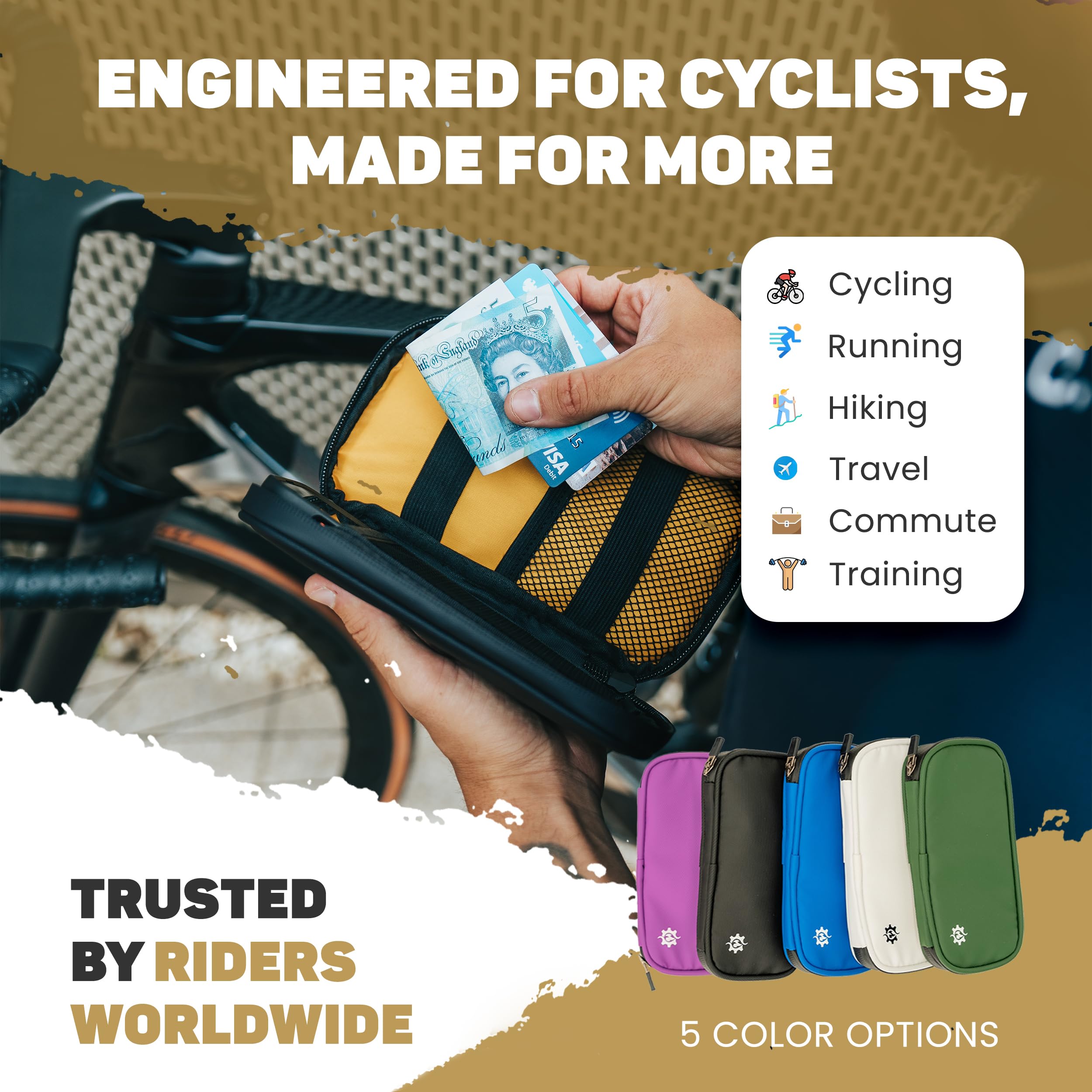 Lumiere & Co. Cartera Impermeable para Ciclismo | Bolsa de Ciclismo para Jersey y Teléfono | Equitación para Ciclistas Profesionales