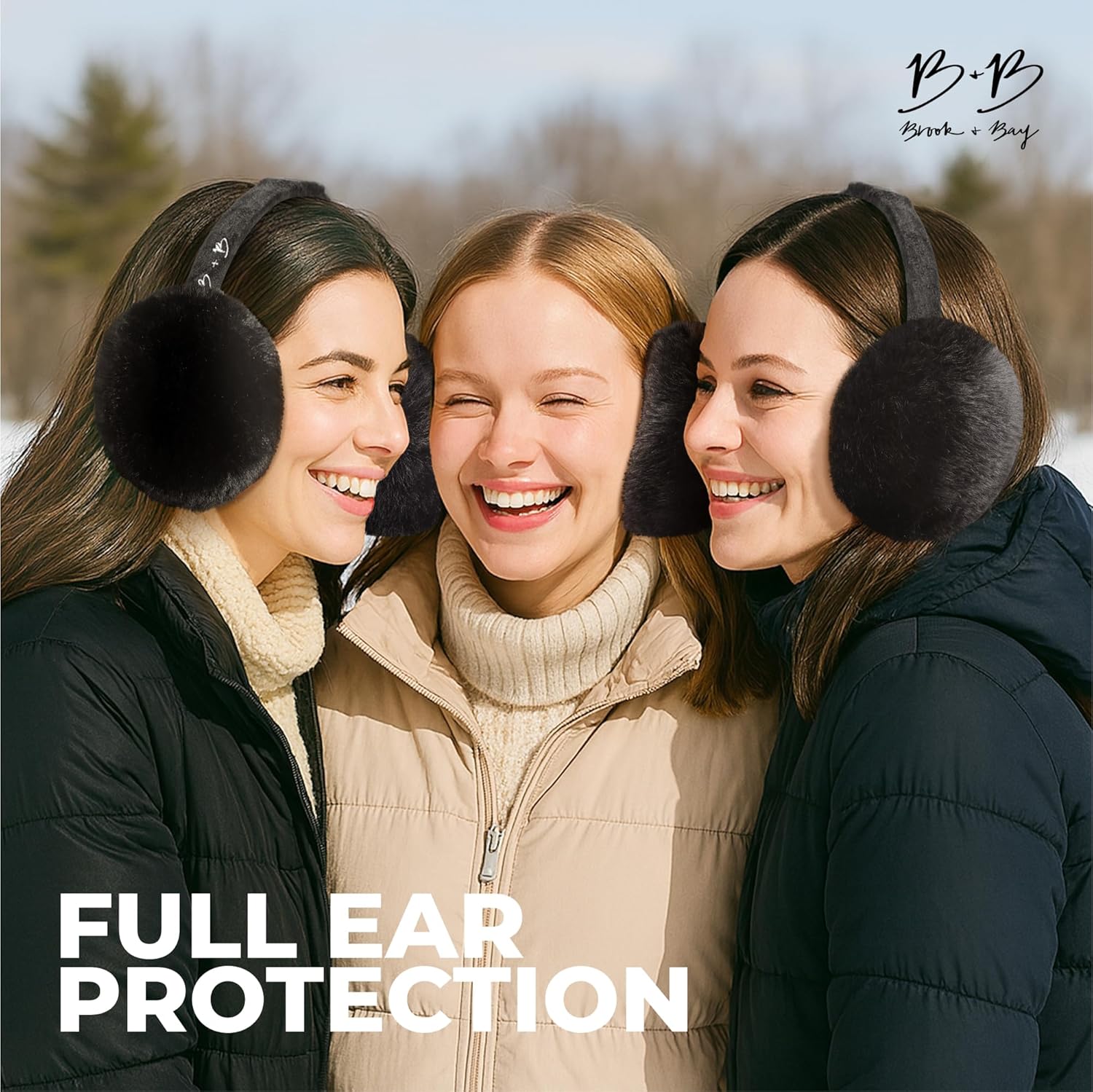 Brook + Bay Ear Muffs Winter Women - Winter Ear Muffs for Women - Adjustable Fluffy Folding Earmuffs - Women's Earmuffs - Image 4