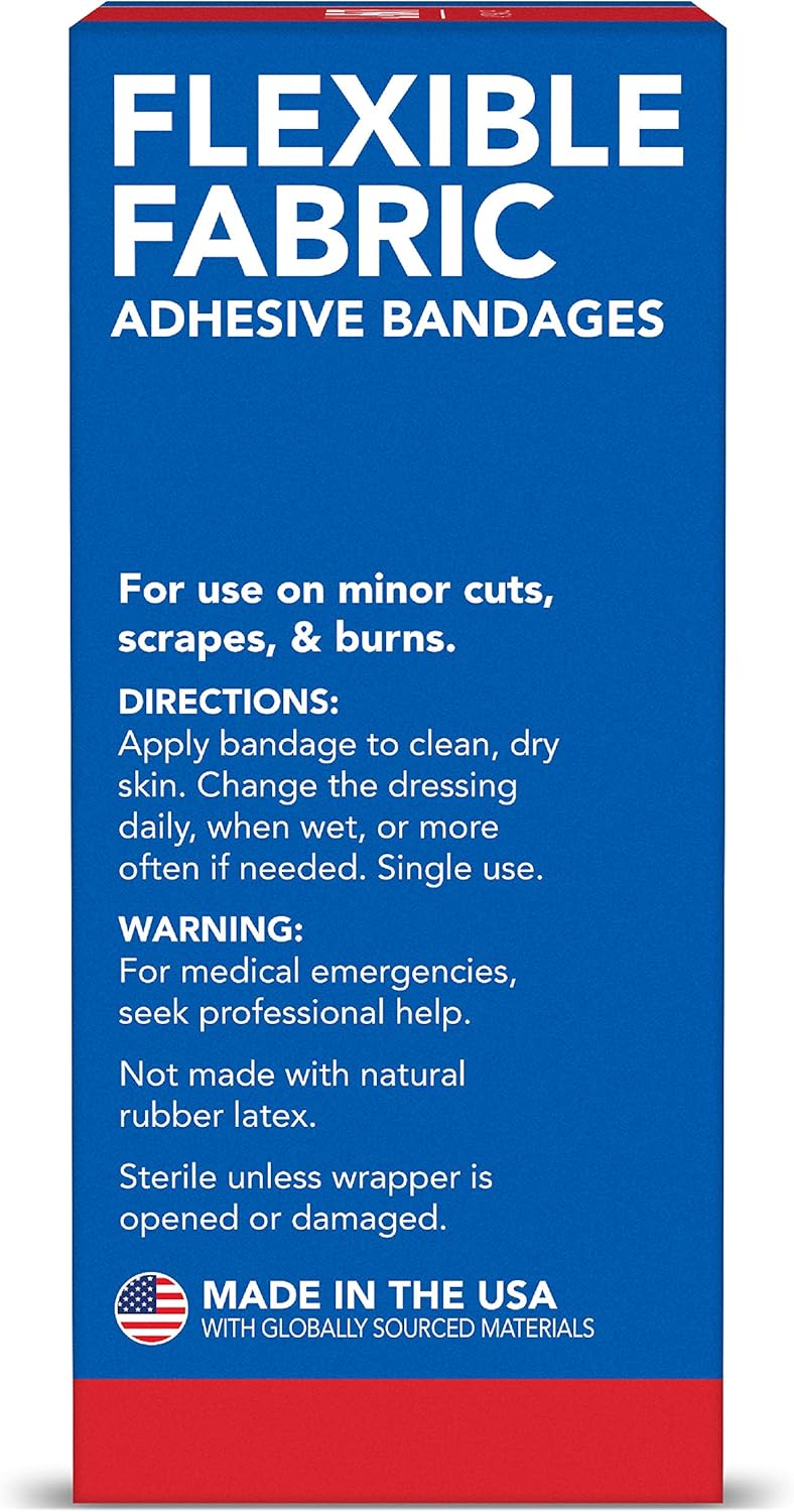 All Health Flexible Fabric Adhesive Bandages, 1 in x 3 in, 100 ct| Flexible Protection for First Aid and Wound Care : Health & Household