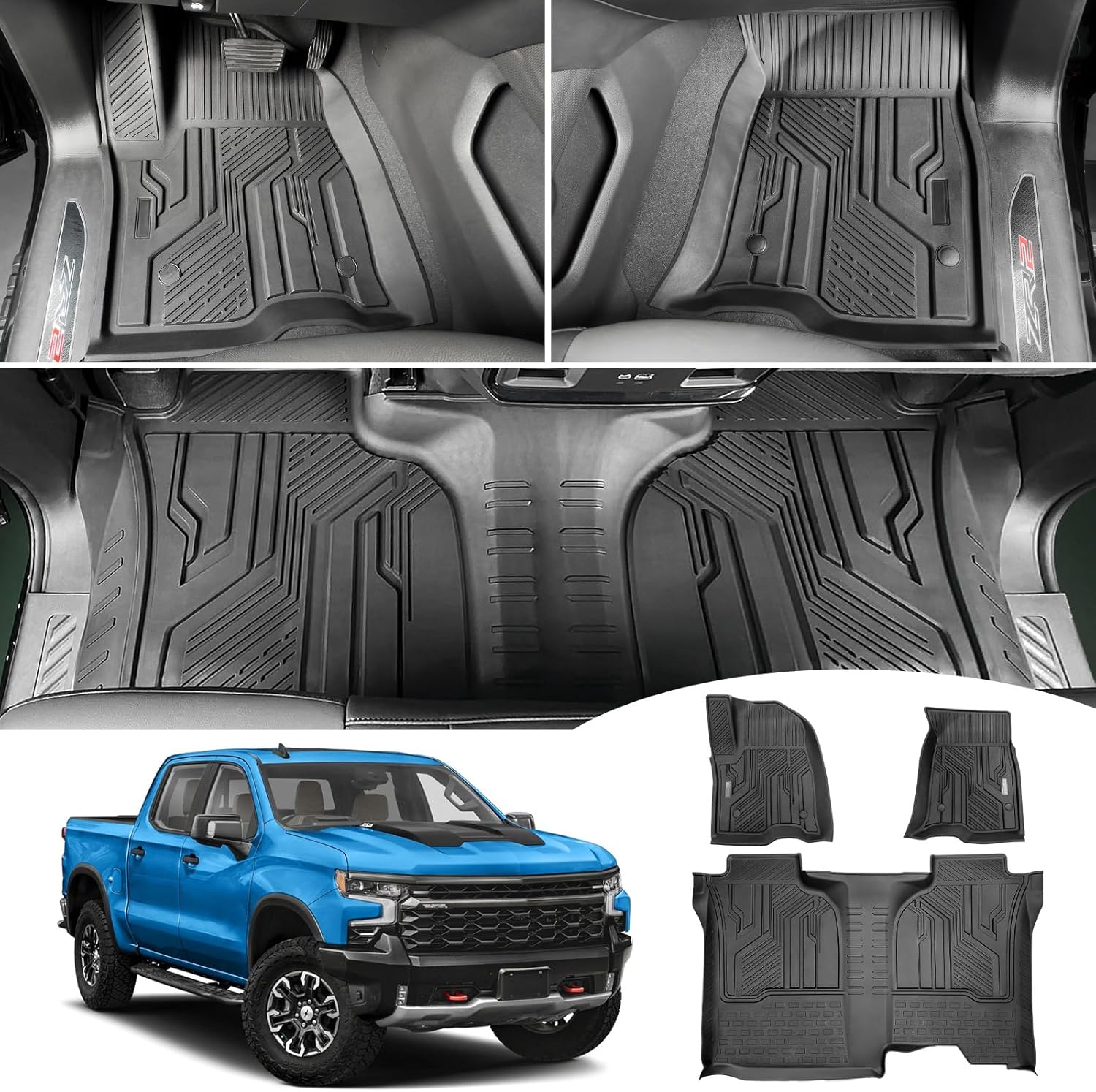 Truck Bed Mat for 2019-2025 2026 Chevy Silverado/GMC Sierra 1500 5.8FT Crew Cab Short Bed Liner All Weather Bed Cargo Mat Only for 19-26 Chevrolet Silverado/GMC Sierra 1500 Accessories