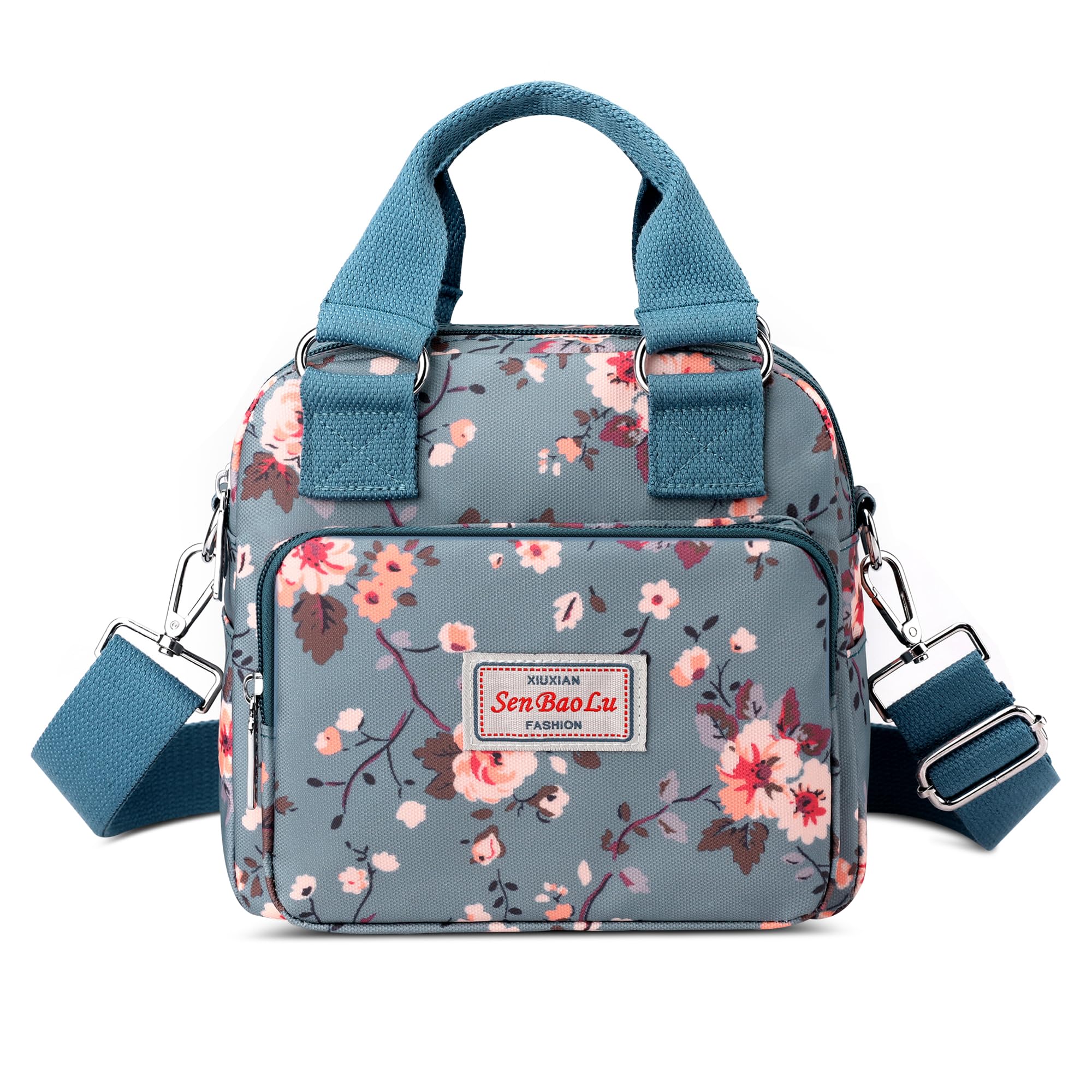 FORRICA Bolsos Mujer Bolsa Bandolera con Impresión de Moda Bolsas de Hombro Damas Bolso Shopper Impermeable Bolsos de Mano para Mujer Multibolsillos Flor J