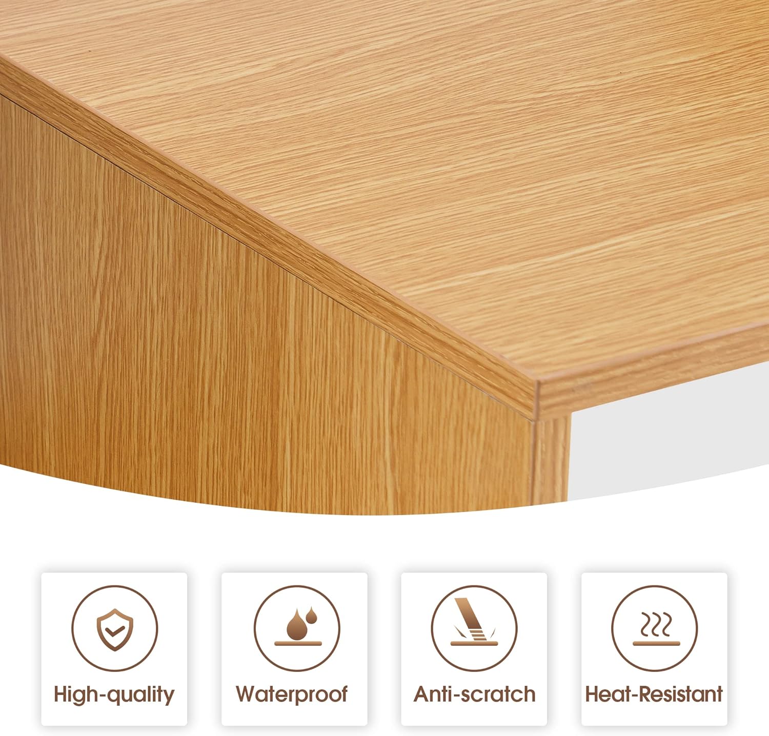ivinta Computer Desk with Storage Shelves and Drawers, 52" Office Desk with Hutch and Storage Shelf, Modern Writing Desk Study Table for Small Spaces, Bedroom, Home Office 7116 (Oak White)