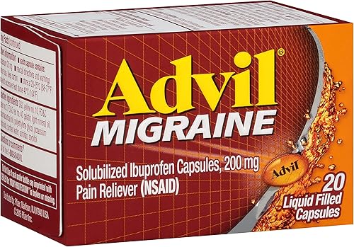 Miniatura 4 de Advil Alivio del dolor de cabeza de migraña, cápsulas de ibuprofeno con ibuprofeno de 200 mg para alivio de la migraña, alivio de náuseas y alivio