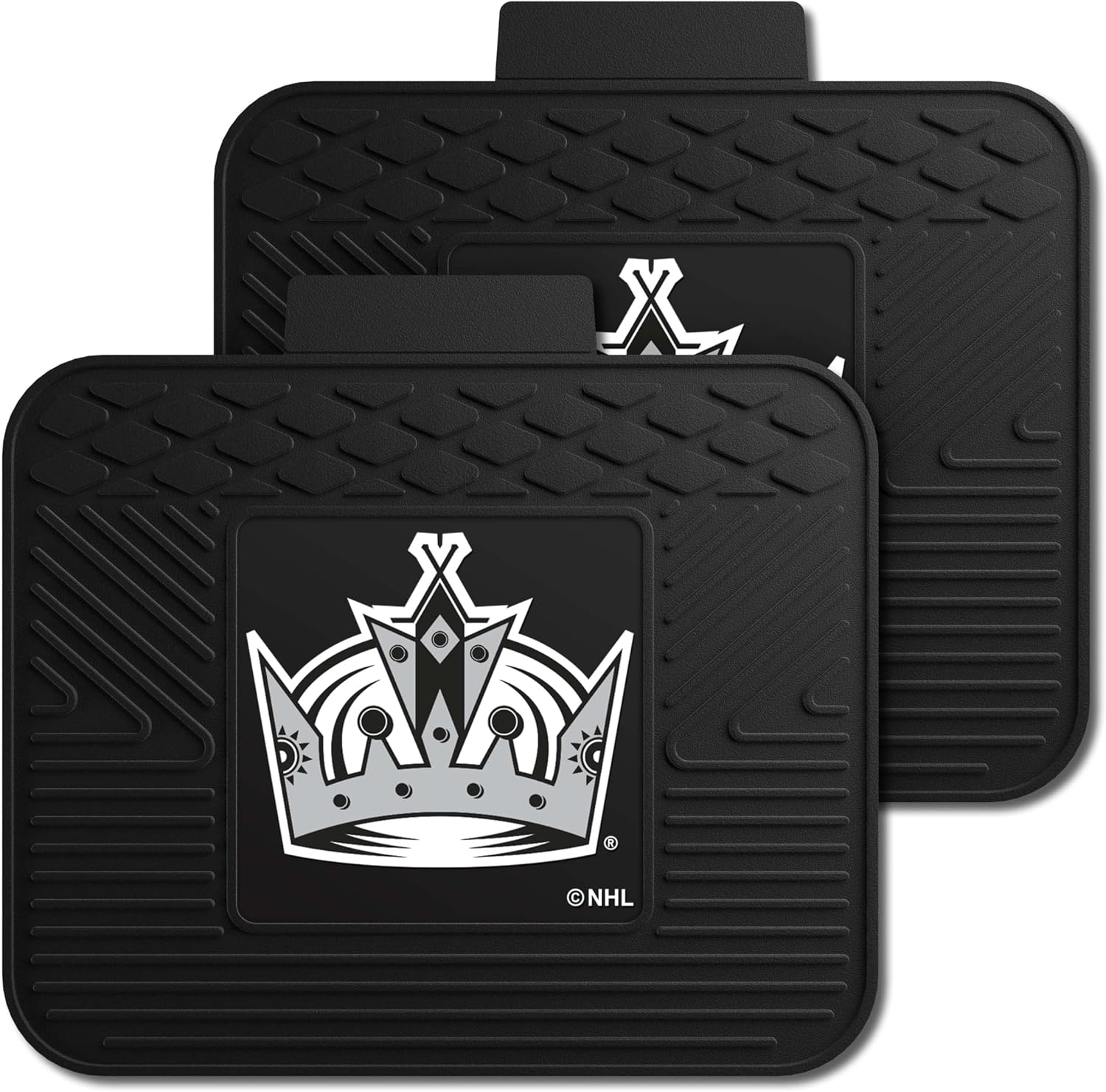 FANMATS 12421 NHL Los Angeles Kings Back Row Utility Car Mats - 2 Piece Set, 14in. x 17in., All Weather Protection, Universal Fit, Deep Resevoir Design, Molded Team Logo