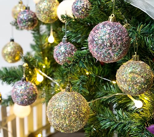 Vista 170 de AMS - Adornos chapados, bolas de Navidad, para decoración de fiestas de vacaciones, colección de árbol para boda, Acción de Gracias, fiesta