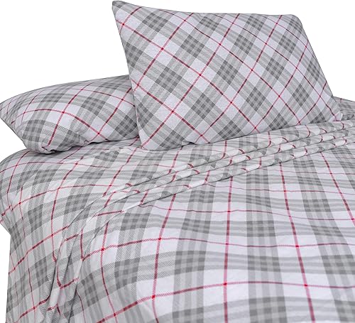 Miniatura 3 de Bliss Casa Juego de sábanas de franela de 4 piezas, 100% algodón, tamaño King, bolsillos profundos de alto GSM, juego de sábanas de franela cálida y