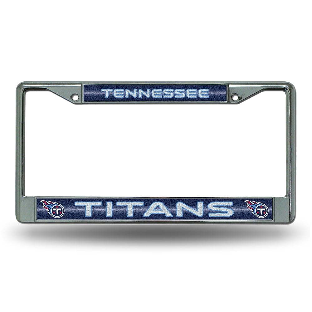 Rico Industries Tennessee Titans Bling Chrome License Plate Frame with Glitter Accent