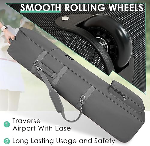 Miniatura 67 de Golf Travel Bags for Airlines with Adjustable Support Rod and Detachable Shoulder Straps, Hard case Top Soft Foldable Golf Club Travel Covers Negro