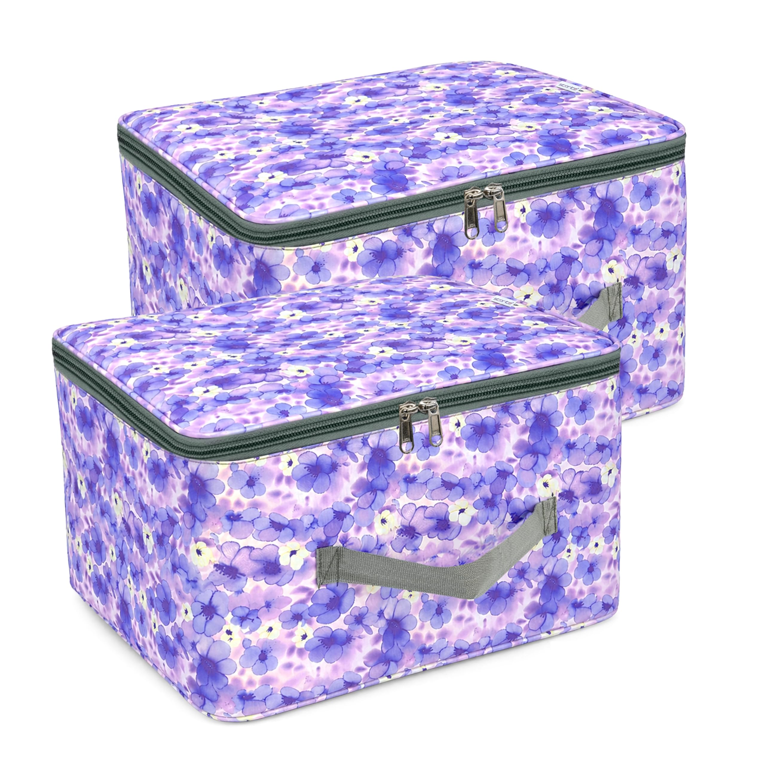 Storite 2 Pack Nylon Wardrobe Storage Bag | Floral Print