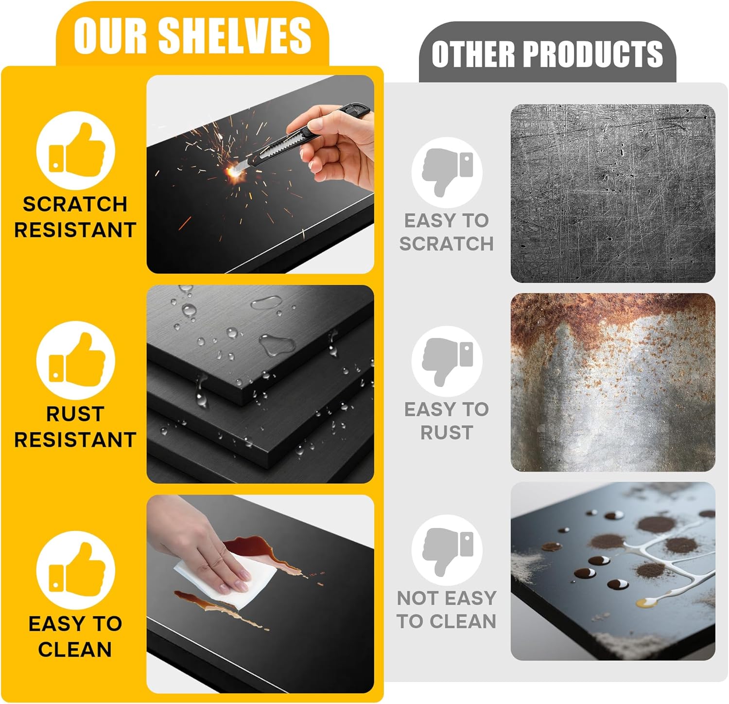 4-Tier Heavy Duty Metal Garage Shelving Units, Adjustable & Detachable Storage Shelves, Industrial Steel Rack Shelf for Garage Storage, Tools, & Equipment (Black-63.00H*39.37W, 15.75D-4Tier)