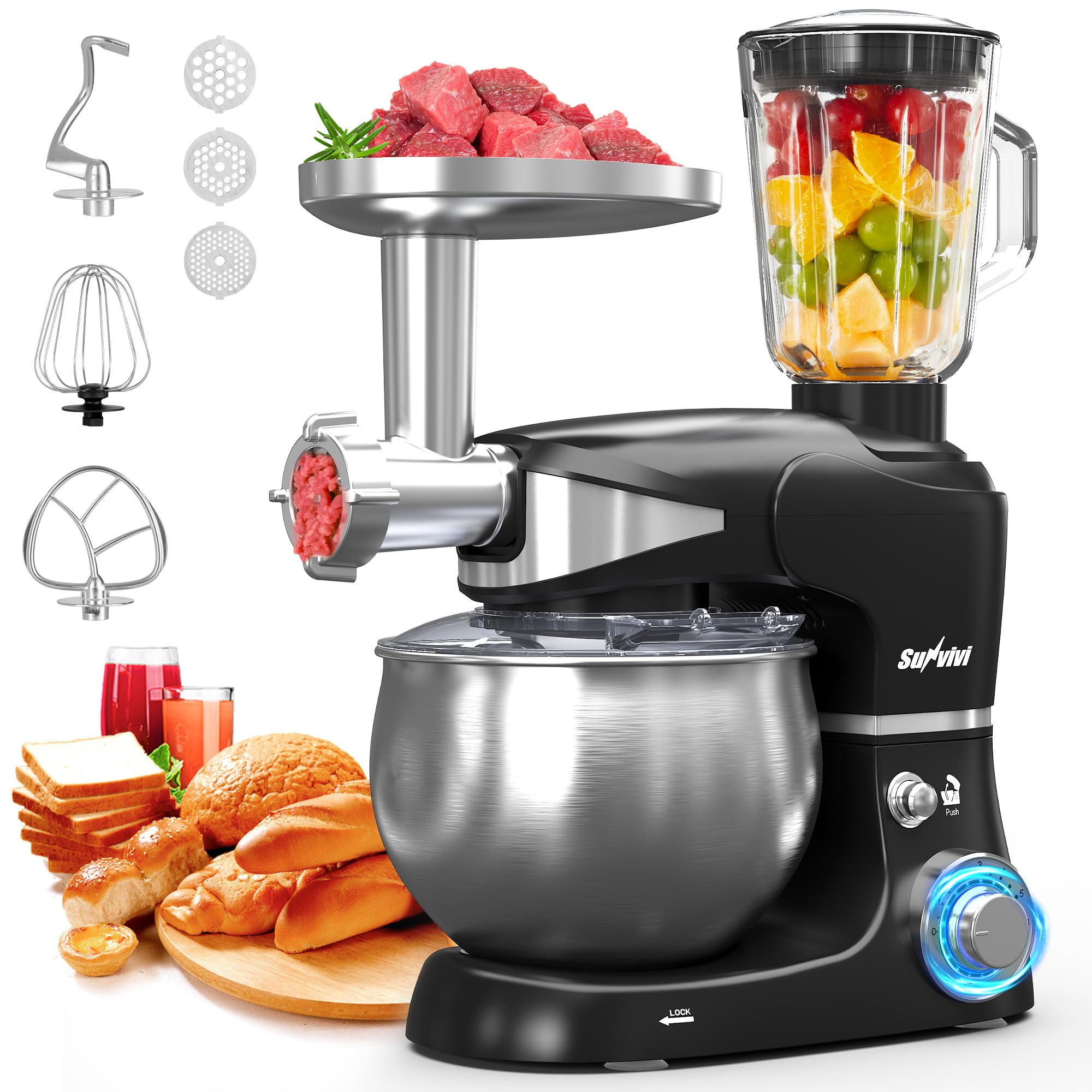 Amazon.com: Sunvivi 3-in-1 Multifuctional Stand Mixer: 400W