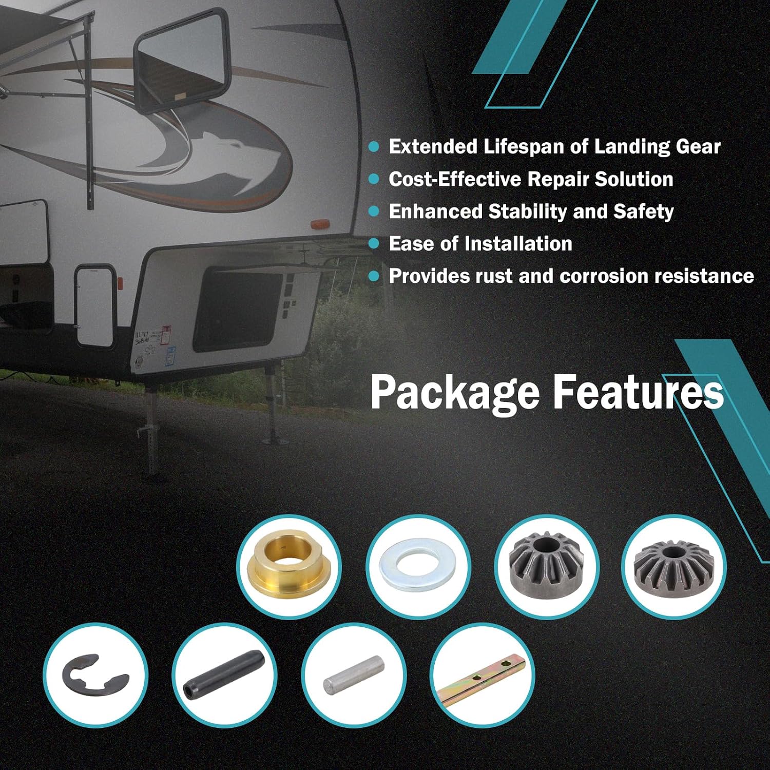 146059 Power Landing Gear Repair Kit Fit for 5th Wheel RV Lead Leg, Fit for Lippert Venture Landing Gear Systems