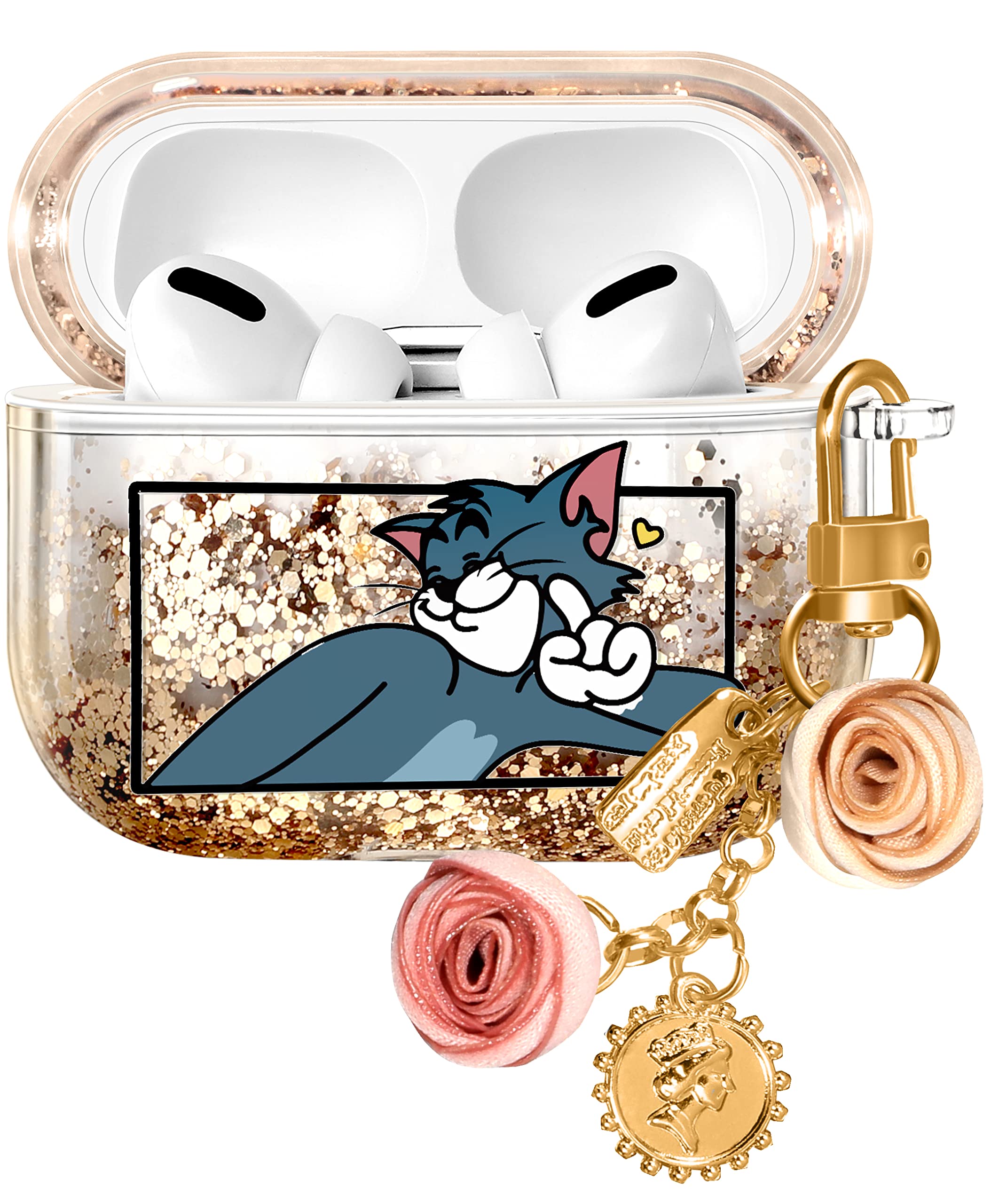 Amazon.com: Besoar for Airpod Pro/Pro 2nd Generation Case Bling Glitter ...