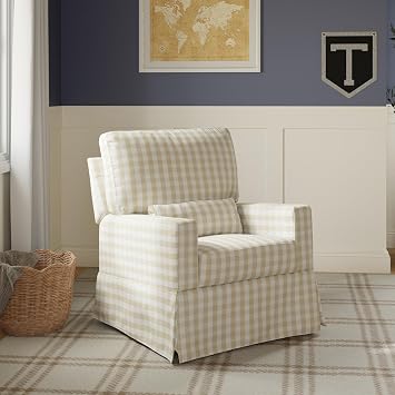 NAMESAKE Crawford Recliner and Swivel Glider, Tan Gingham