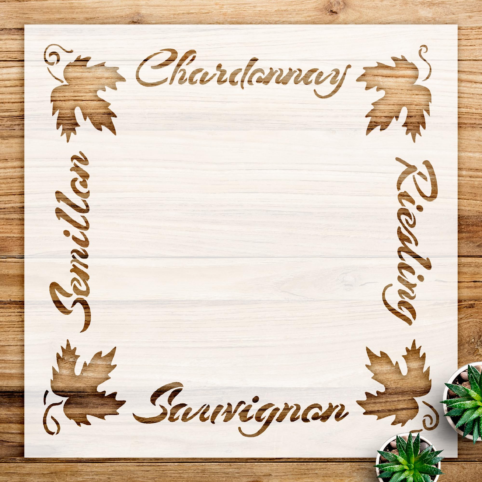 European Wine Frame Stencil Pattern for Walls and Crafts, Reusable Mylar Template, Ideal for Home Decor and Artistic Projects - Size A1 (23.4