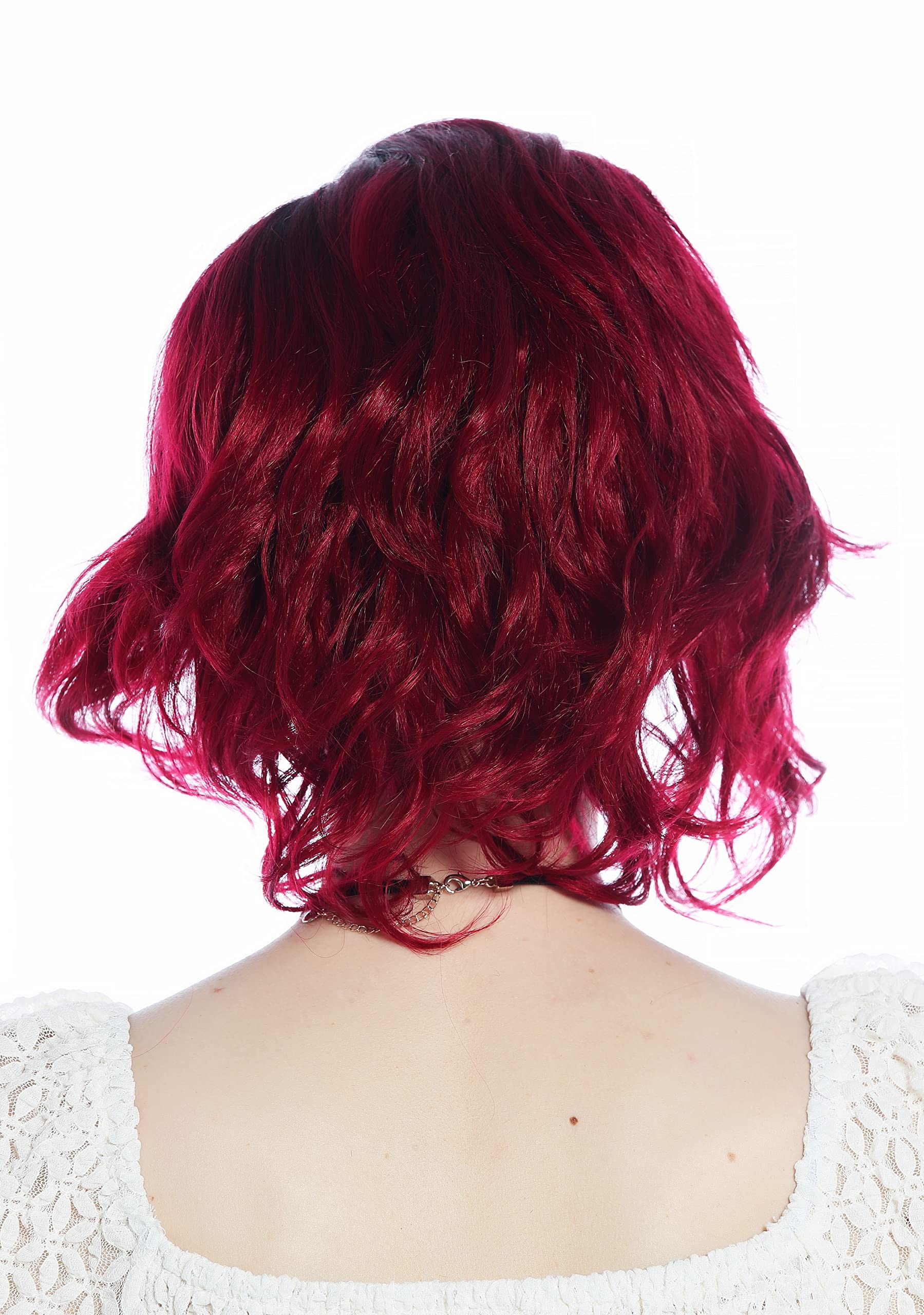 WIG ME UP - DW3334-Y2/BG Ladies' wig short wild wavy parting parted ombre black red, ombre black red (Y2/BG) - Image 4