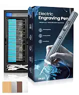 Vanlgs Engraving Pen for Metal, Wood, Glass, Plastic, Cordless DIY Etching Tool with LED Light, 5 Variable Speed, Rechargeable 31Bits Craft Kit Gifts for Teens Adults Beginners (Grey Pro)