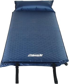 Coleman Self-Inflating 2.5in Thick Camping Sleep Pad and Folding Camp Chair with Built-in 4-Can Cooler