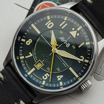 AVI-8 Men's 43mm Hawker Hurricane Kent Automatic Ve-Day 80th Limited Edition Watch with Leather Strap AV-4094