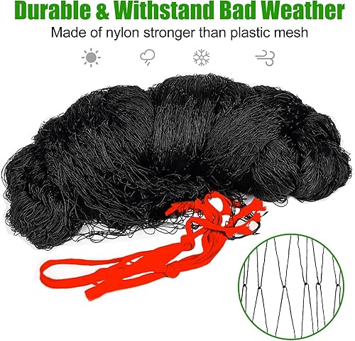 Miniatura 5 de Red de pájaros para gallinero  Red de aves de corral de 50 x 50 pies sobre pollo y corral de pollo, red de jardín de malla resistente de 2.4