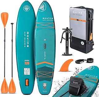 Movino Stand Up Paddle Board (350 cm) - 2in1 SUP Kajak Aufblasbar - Tragkraft bis 165 kg Set Mit Zubehör Paddel - Allround 350x83x15 cm - Adria 11’6" - Welded Rail - 15 PSI