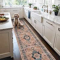 Vista 211 de Alfombra lavable para pasillo, de cocina, para entrada, alfombra suave vintage, antideslizante para interiores, para baño, sala de estar y Ladrillo