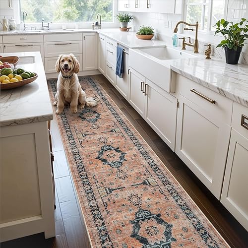 Miniatura 777 de Alfombra lavable para pasillo y de cocina, alfombra de entrada, vintage, suave para el suelo, alfombra antideslizante para interiores, para baño