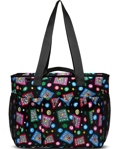 Bingo Tote Bag with Pockets for Daubers and Accessories