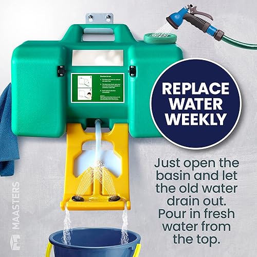 Miniatura 7 de Estación de lavado de ojos portátil de 8 galones, estación de lavado de ojos de montaje en pared, compatible con OSHA, estación de lavado de ojos de