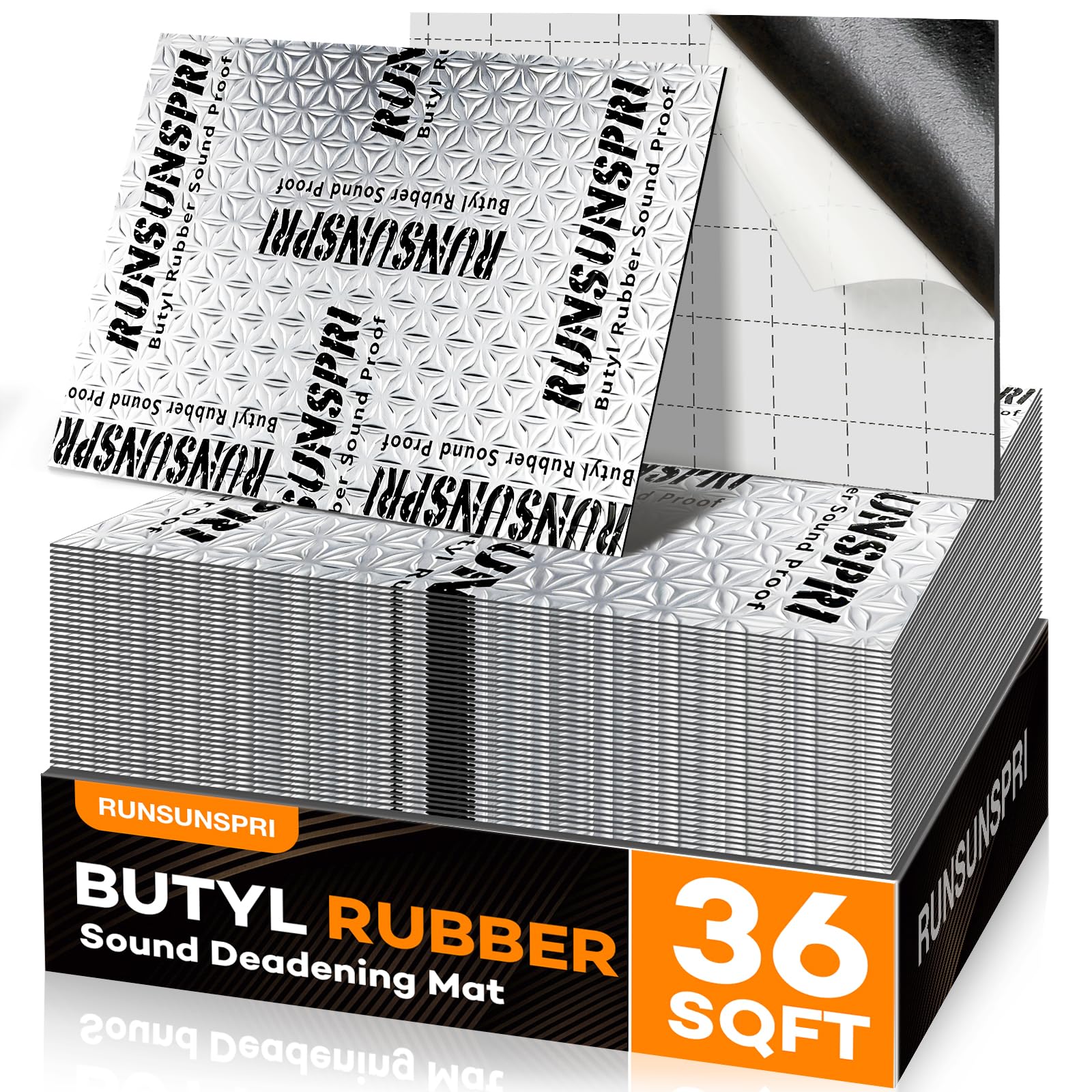RUNSUNSPRI Car Sound Deadening 80 mil 36 sqft Sound Deadening Mat