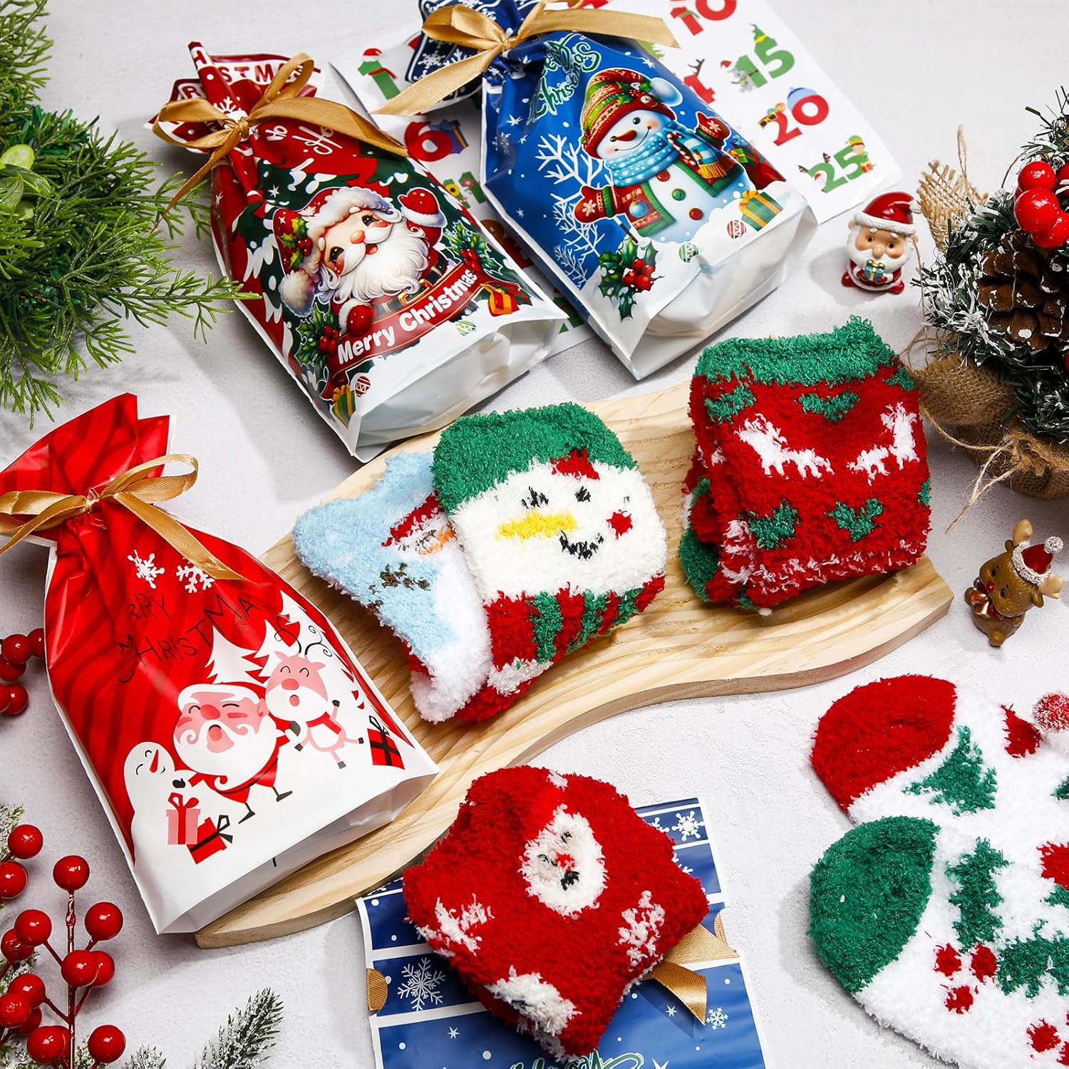 24 Pairs Fuzzy Socks Bulk Women Winter Valentines Socks Fluffy Socks Warm Cozy Slipper Sock for Women Adults(Novel Style) - Image 7