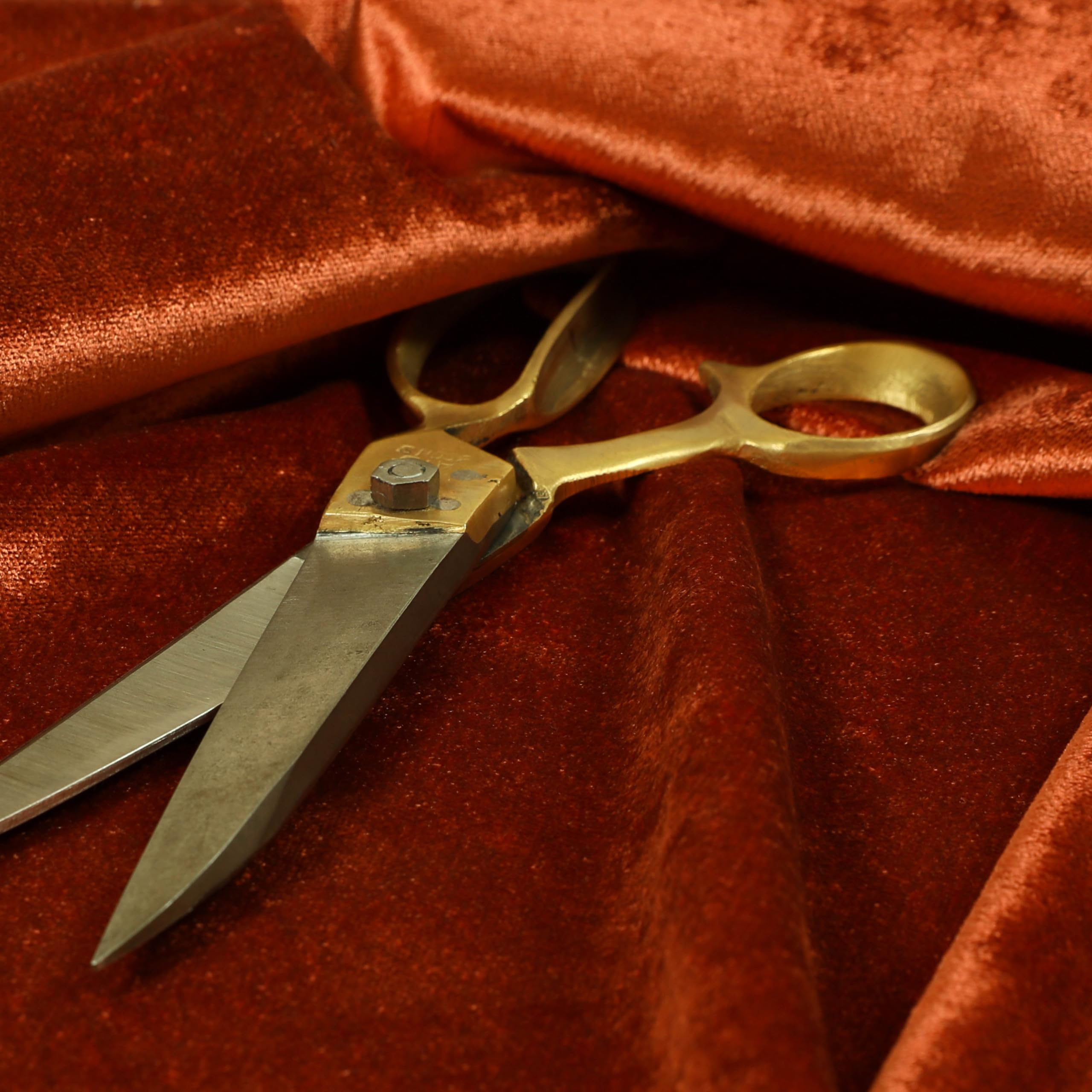 Redbrick Mill Fabrics Flame Retardant Luxury Shine Quality Plain Velvet Upholstery Curtain Fabrics Fire Orange Colour (Per Metre) โ image 1